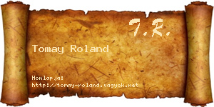 Tomay Roland névjegykártya